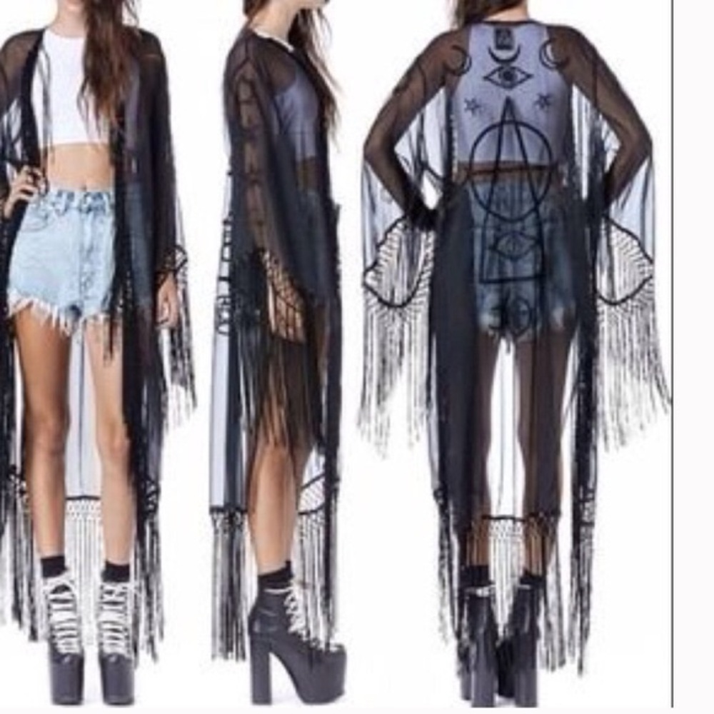 UNIF Wiccan Embroidered Kimono RARE